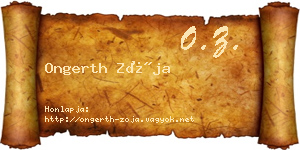 Ongerth Zója névjegykártya